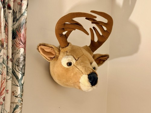 Plush stag deer head - stag, wall