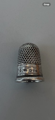 Antique solid silver thimball - silver,