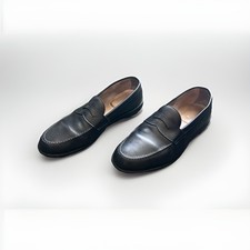 Alden LHS #981 Men's 11.5 B/D Hand Sewn Penny Loafers Black Calf Leather Shoes