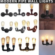 Vintage Steampunk Wall Light Industrial Retro Metal Water Pipe Wall Sconces Lamp
