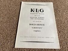 FABK21 ADVERT 11X8 K.L.G SPRAKING PARKS. ROLLS-ROYCE GRIFFON ENGINE