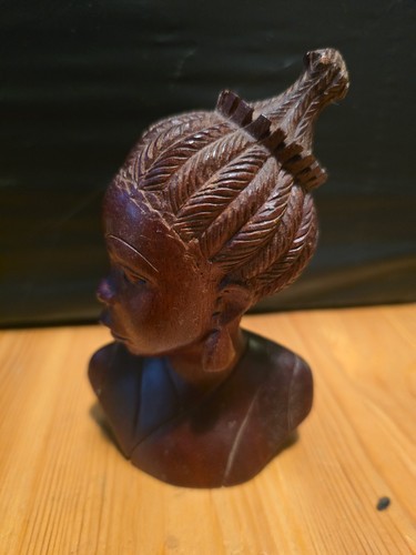 Hand carved wooden bust - carved,