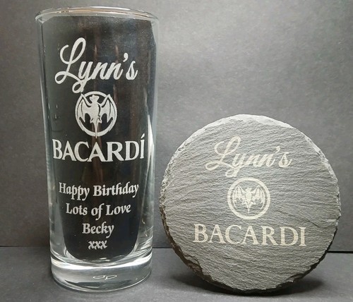 Personalised bacardi glass and - glass,