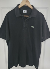 Lacoste Short Sleeve Polo Shirt 100% Cotton In Black - Size L