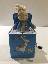 Peter Rabbit Jack-in-the-Box toy Beatrix Potter Musical Tin Working