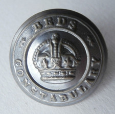 Obsolete Kings Crown Bedfordshire Beds Constabulary Large 24.3mm Uniform Button