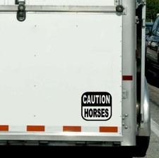 Caution Horses Vinyl Decal