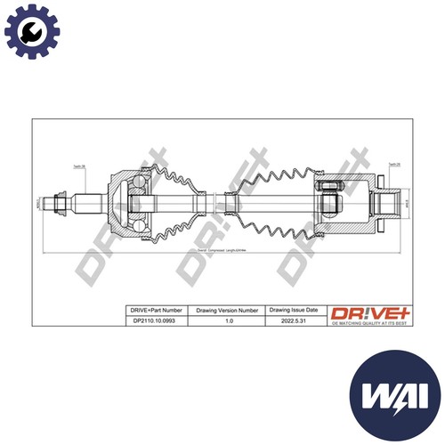 Drive shaft dp2110 - drive, dp2110.10.0993