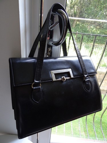 English vintage black leather - english,