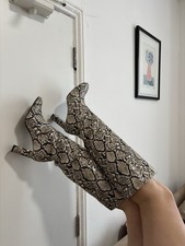 Zara Faux Snakeskin Boots size