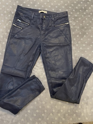 Navy blue wet look - navy, coated