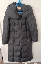 Ladies MICHAEL KORS Black Down Stuffed Long Hooded Coat Size M - CG H20