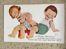 1935 Mabel Lucie Attwell Birthday Postcard No. F/5 Unposted But Written On