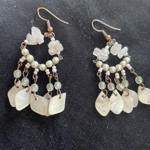 Vintage drop earings shell - vintage,