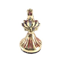 Beautiful Enamelled Fluted Garnet Fob Seal Charm Pendant