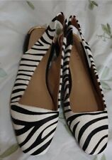 UNIQUE NEXT LADIES ZEBRA FURLIKE SLIP ON SHOES UK SIZE 3.5- NEW