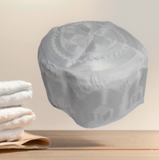 Islamic Prayer Cap Muslim Topi Hat for Worship Headwear Embroidery White