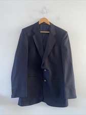 The Label Blazer Men’s 38 Regular Navy Blue Wool Suit Jacket Smart Formal