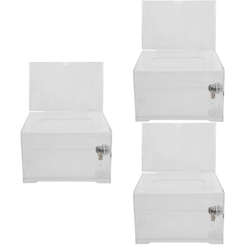 Reusable clear donation box - clear,