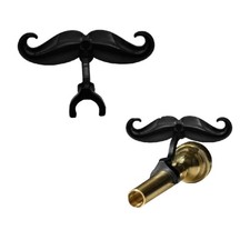 2 Pack Clip-On Mustache for Brass Mouthpiece, Trumpets & Trombones - with Case