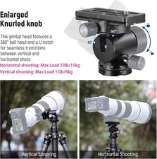 Low Profile  Monopod Gimbal Head Tripod Head Mount for Long Telephoto Lenses