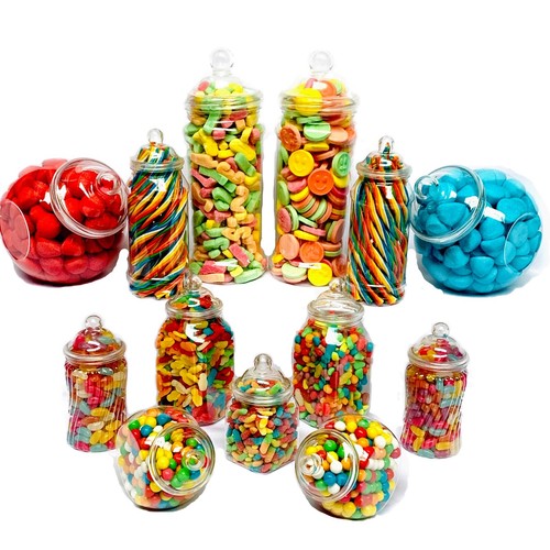 Plastic sweet jars - plastic, assorted