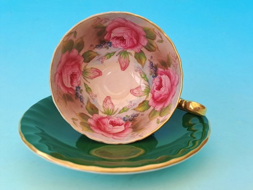 Aynsley pink cabbage rose cup - pink,