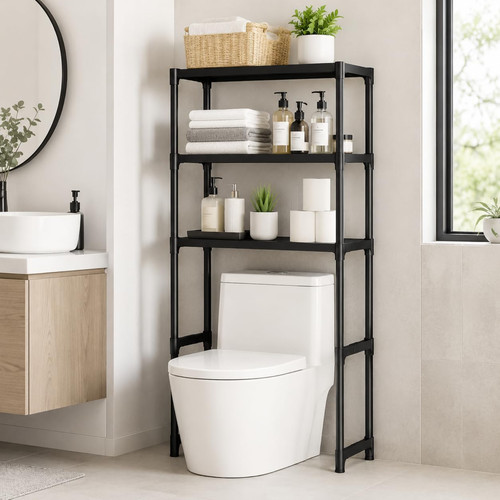 Metal over toilet shelf - over, –