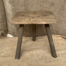 Rustic Antique 3 Leg Milking Stool - Farmhouse - Cottage - Vintage - Plant Stand