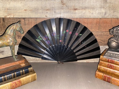 Antique hand painted fan - antique, silk