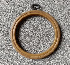 Vintage Embroidery Hoop- Darning- Plastic Wood Effect - Hard Rubber - 4.5"