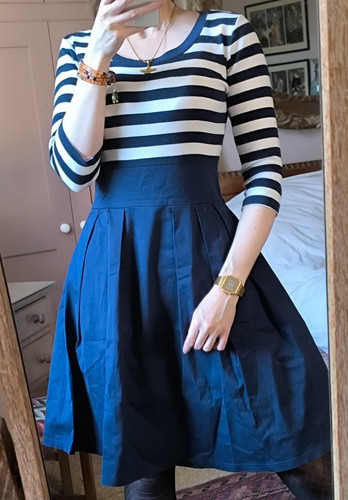 Vintage style navy blue white - vintage,