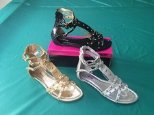 Ladies Studded Zip/Strap Gladiator Sandals