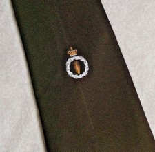 Tie Necktie Mens Vintage Crested Club Association Society CROWN WREATH