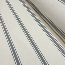 Lyon Stripe Taupe White Cotton 280cm Ticking French Sack Curtains Per Metre