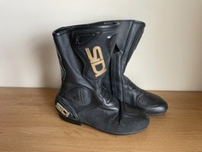 Sidi Motorcycle Boots Black Touring Racing Leather Men's UK Size 11 / EU 46
