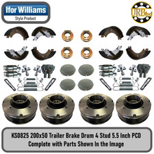 Ifor Williams KS0825 Style Trailer Brake Drum 200x50 4 Stud 5.5 Inch PCD Kit5 x4