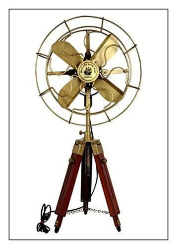 Antique brass fan - antique, golden