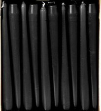 Black Candles Tapered Dinner Bulk Pack of 50 7.5 Hours 245mm Restaurant Catering