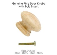 Pine Wood Door Knobs Unlacquered With Metal Inserts Genuine