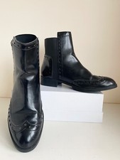 ZARA BLACK FAUX LEATHER BROGUE