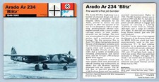 Arado Ar 234 'Blitz' - 1944-45 - Secret War - WW2 Edito-Service SA 1977 Card