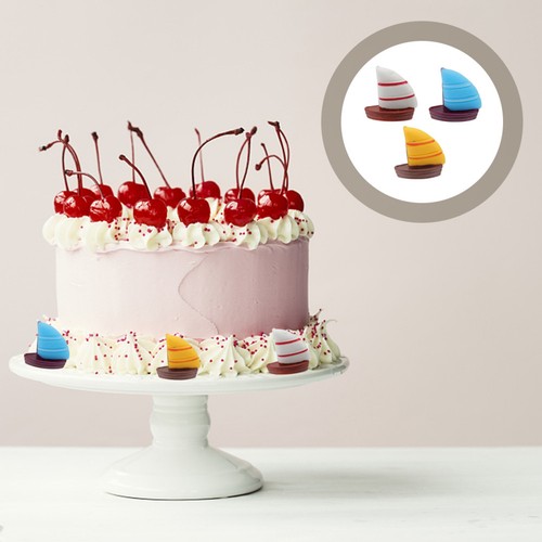 9pcs resin sailboat cake - 9pcs,