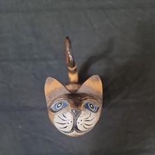 Carved Wooden Cat 20cm Tall