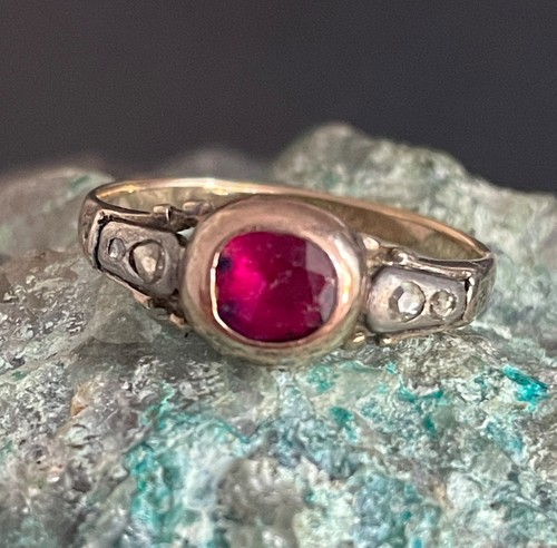 Antique ruby diamond ring - antique,