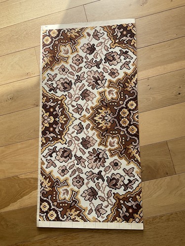 Vintage hand painted carpet - hand,