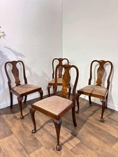 Set Of Four Georgian Style Walnut Dining Chairs