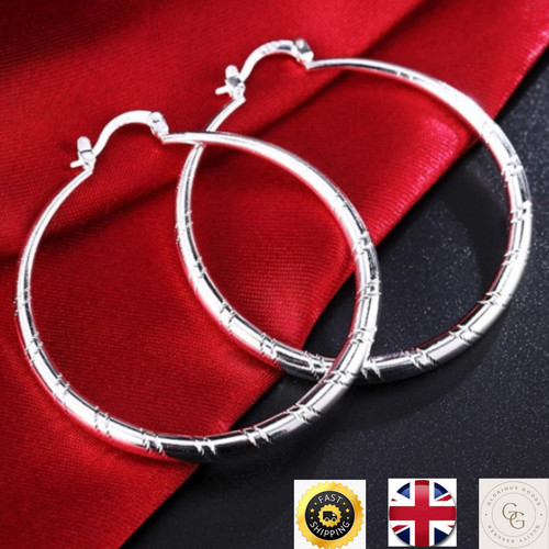 925 sterling silver - large, hoop