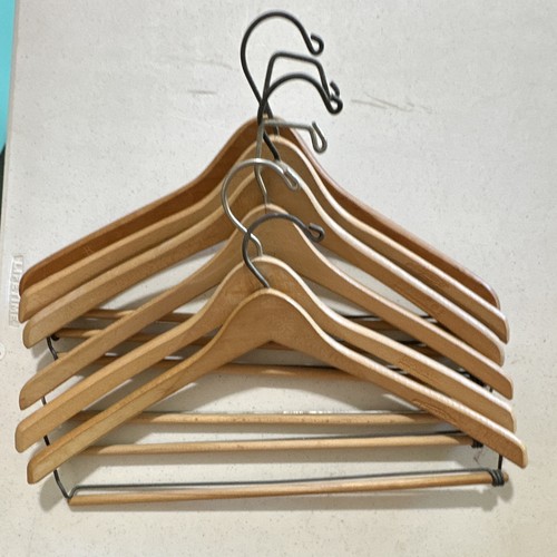 Vintage wood suit hangers - vintage,