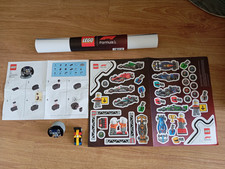 LEGO F1 Steering Wheel & Mini F1 Car Make & Takes, Stickers & Poster *RARE* 